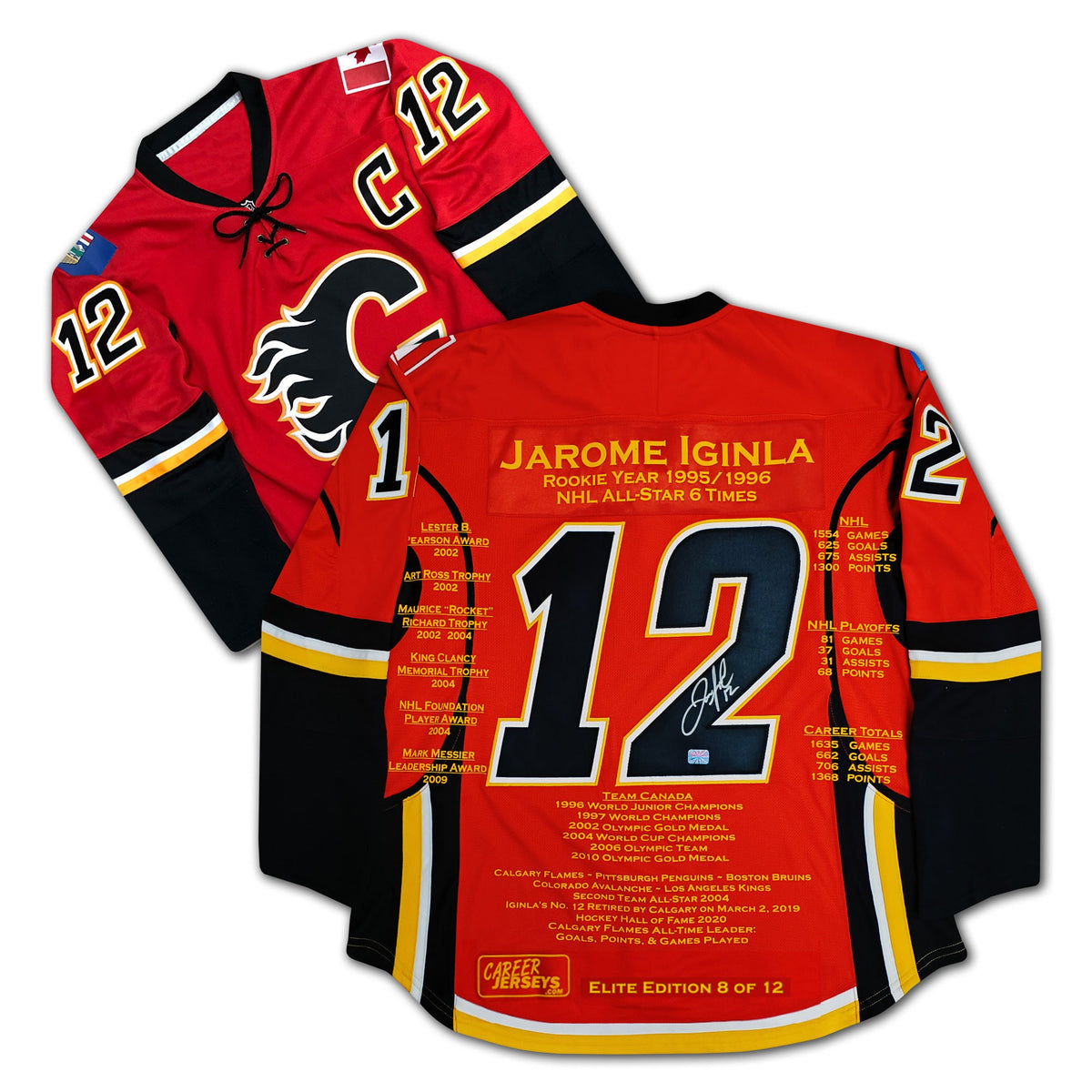 Jarome Iginla Calgary Flames Career Jersey Elite Edition