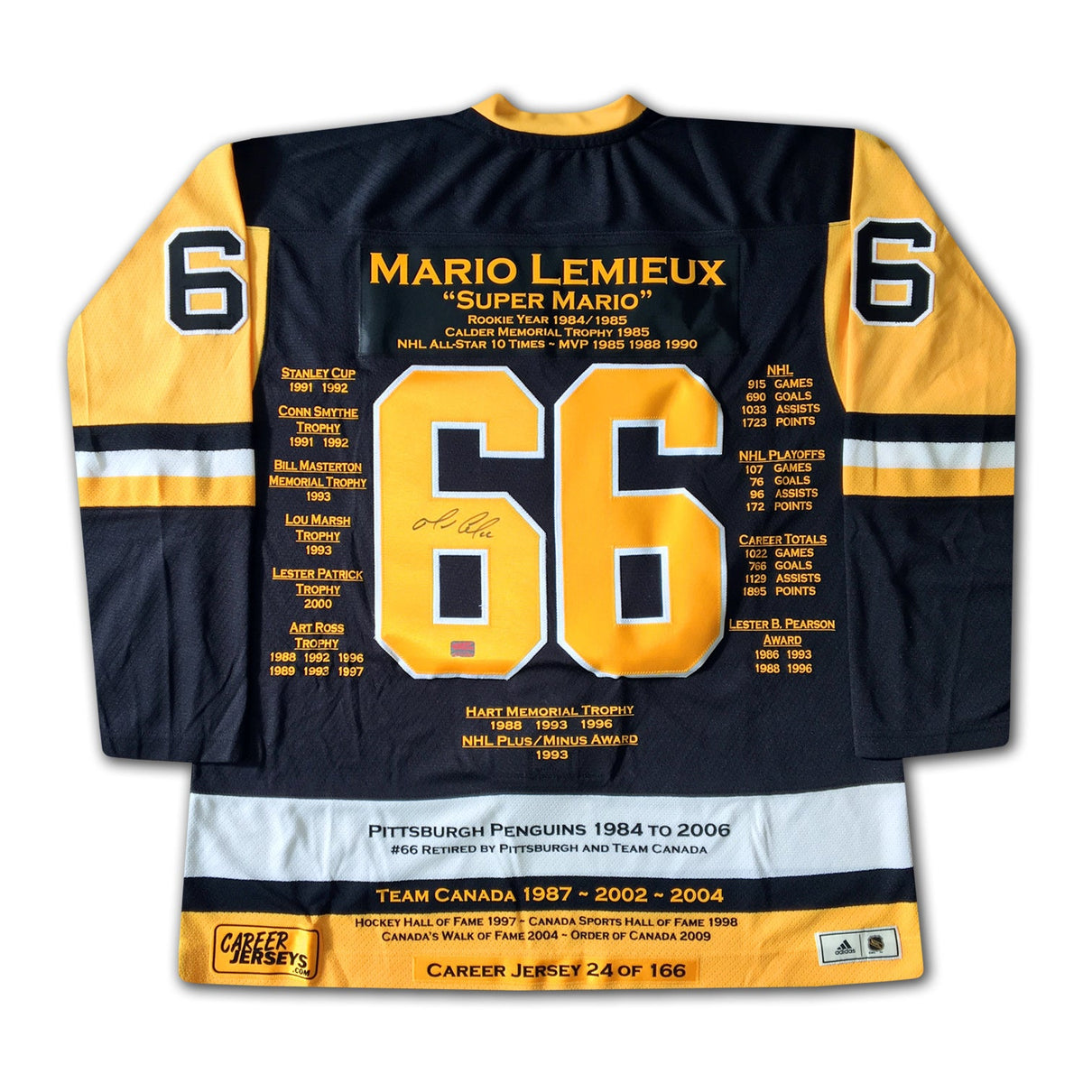 Mario Lemieux Pittsburgh Penguins Career Jersey /166-2