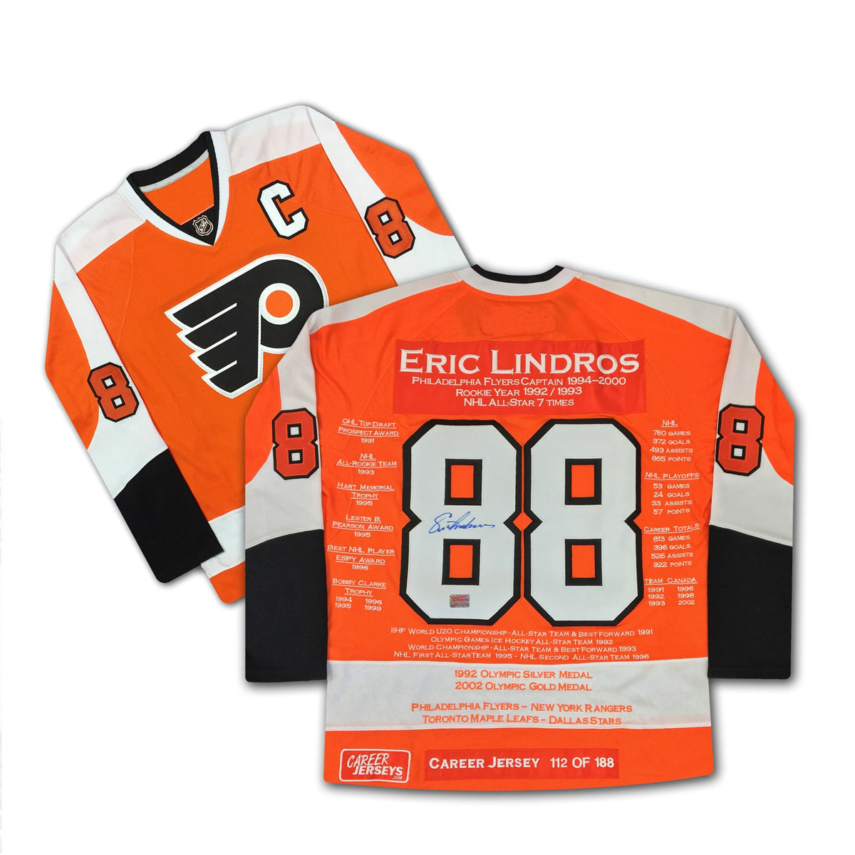 Eric Lindros Philadelphia Flyers Career Jersey /188-1