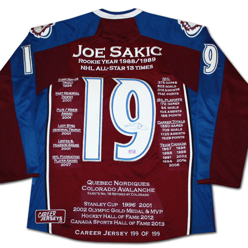 Joe Sakic Career Jersey #199 of 199-1