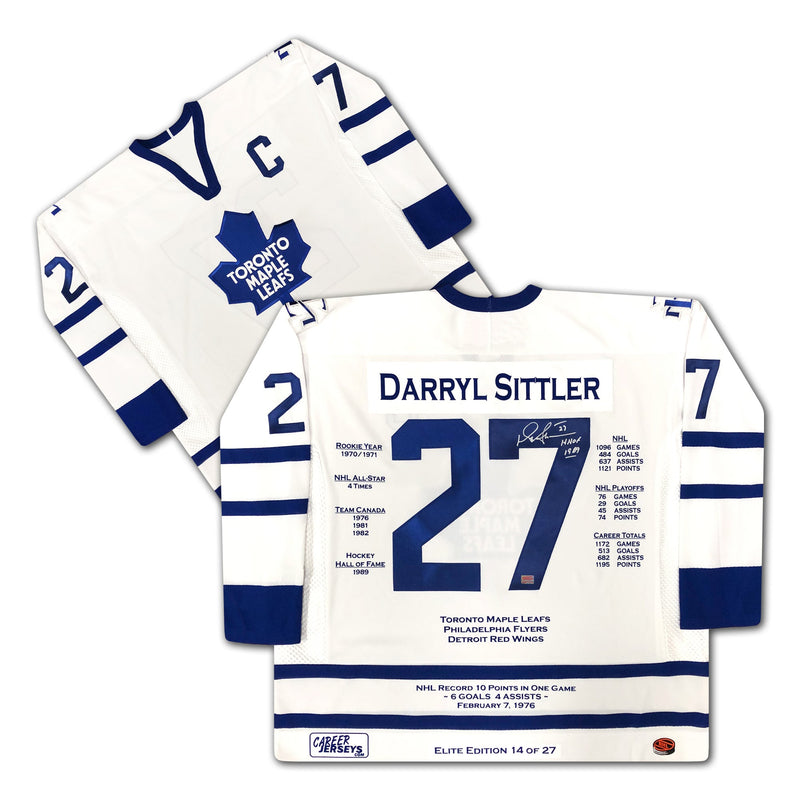 Darryl Sittler Toronto Maple Leafs Career Jersey Elite Edition-1