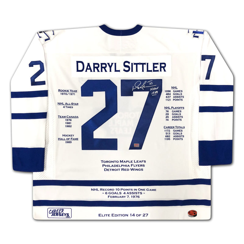 Darryl Sittler Toronto Maple Leafs Career Jersey Elite Edition-2