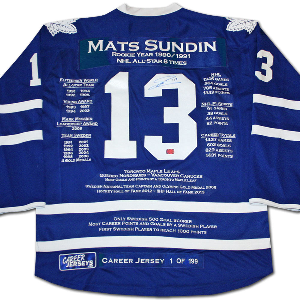 Mats Sundin Toronto Maple Leafs Career Jersey #1 of 199-1