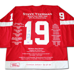 Steve Yzerman Autographed Career Jersey-1