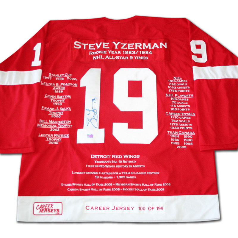 Steve Yzerman Autographed Career Jersey-1