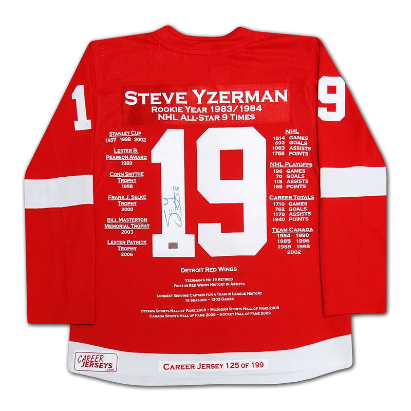 Steve Yzerman Autographed Career Jersey-2