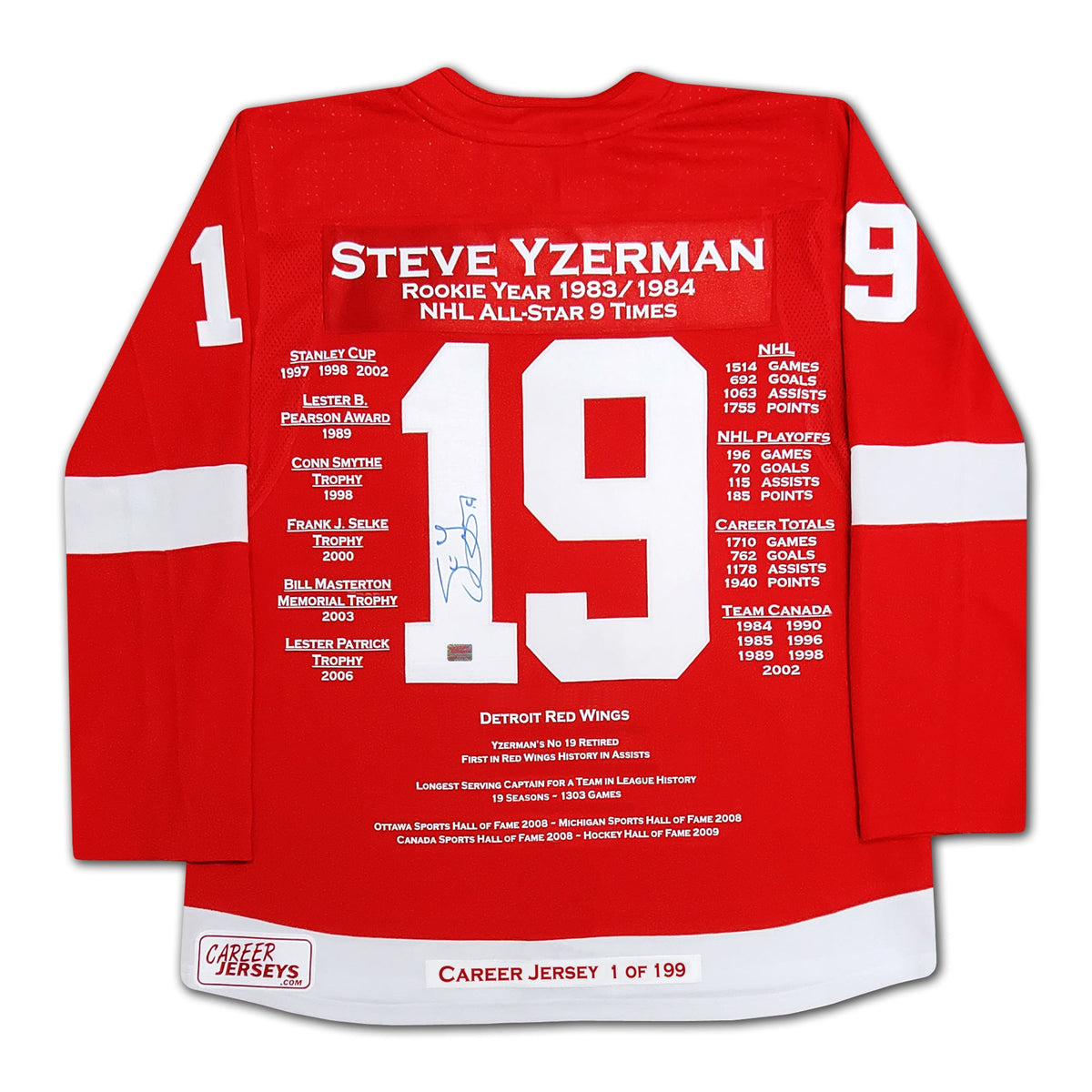 Steve Yzerman Career Jersey #1 of 199-1