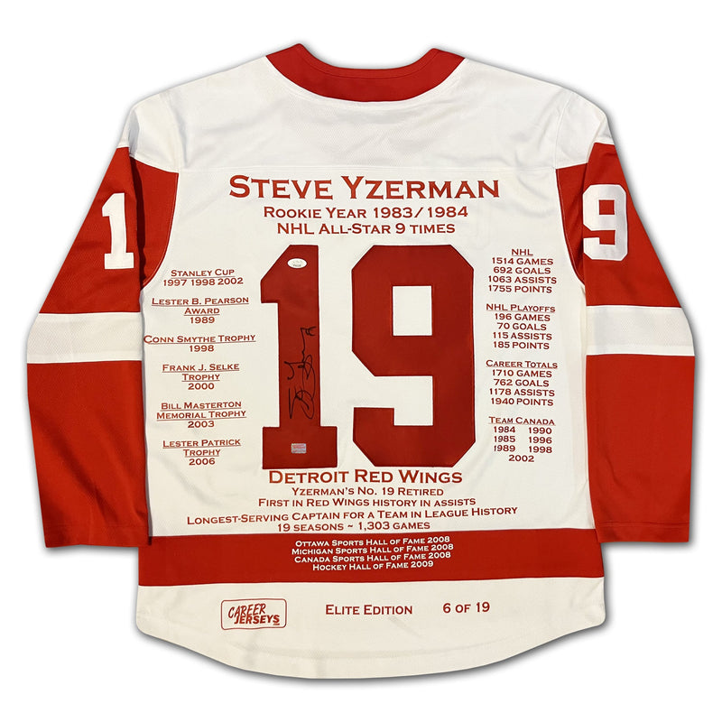 Steve Yzerman White Elite Edition Career Jersey-2