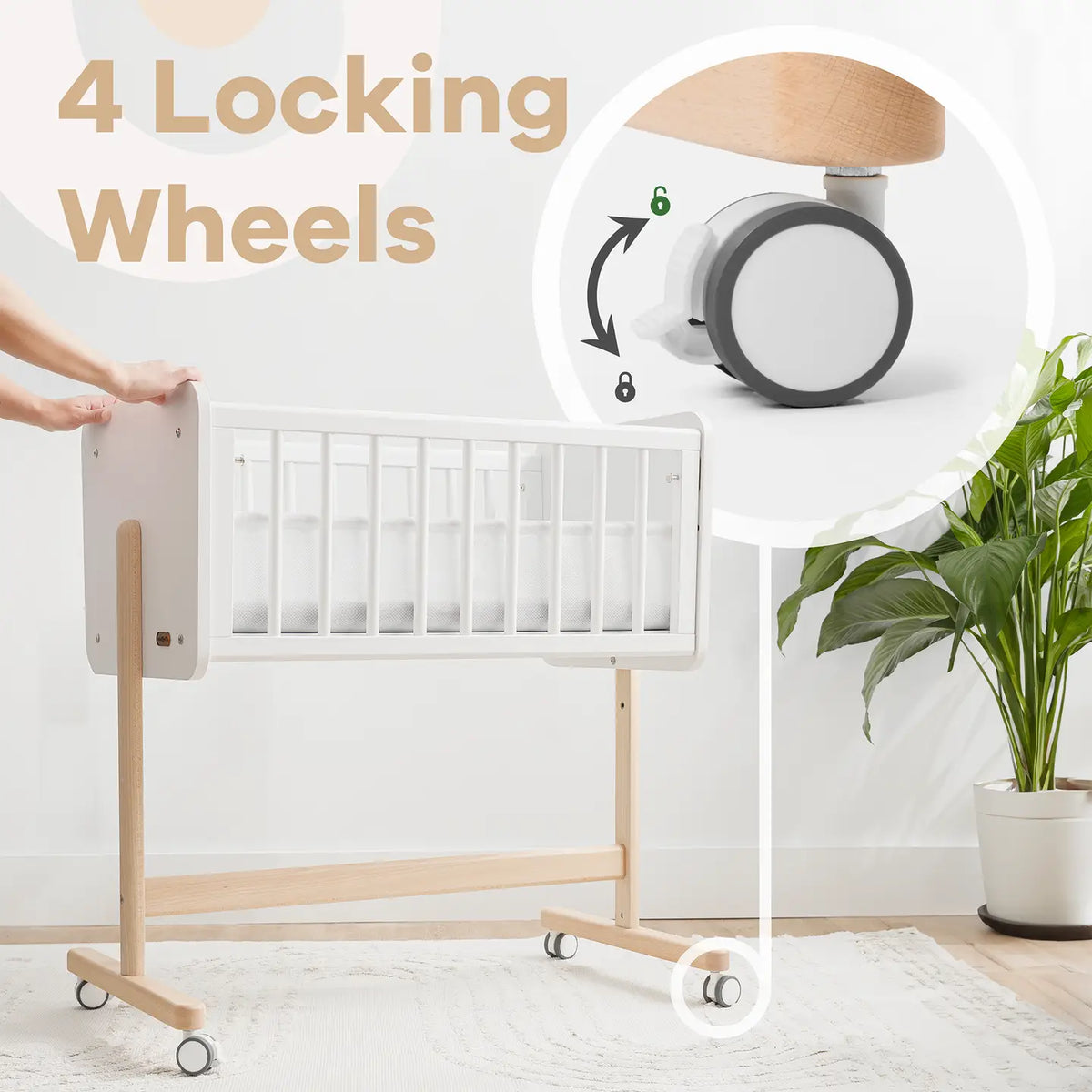 Wooden Bedside Bassinet Sleeper | Comfy Cubs-5