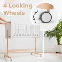 Wooden Bedside Bassinet Sleeper | Comfy Cubs-5