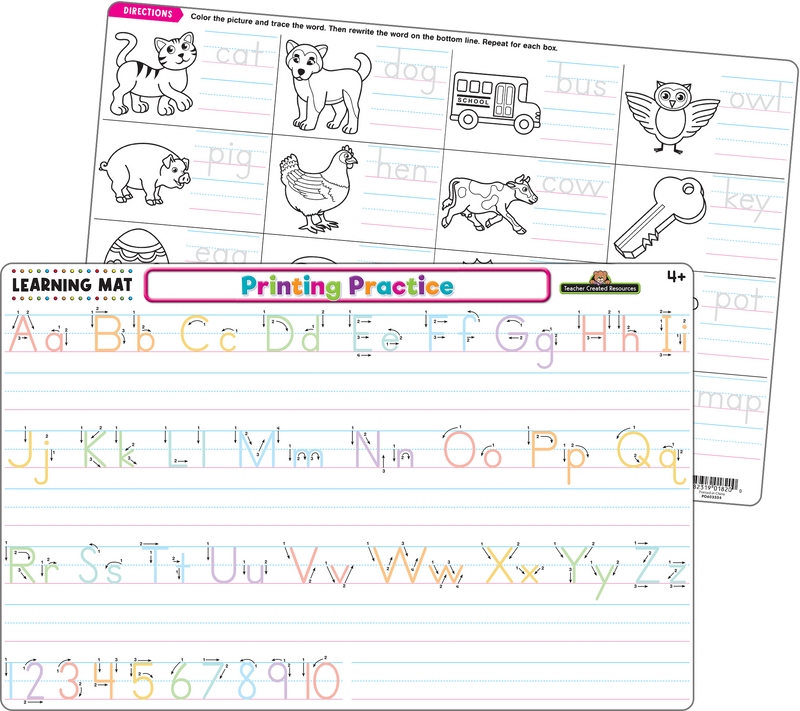 Teacher Created Resources - Printing Practice Learning Mat - Large Table Mat - Ages 4+-1