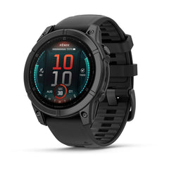 Fēnix® E – 47 mm, AMOLED Slate Gray Steel with Black Silicone Band-1