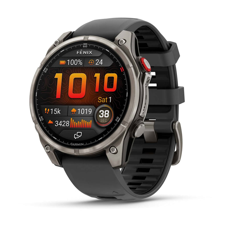fēnix® 8 Pro – 47 mm, AMOLED Sapphire Titanium with Graphite/Black Silicone Band-1