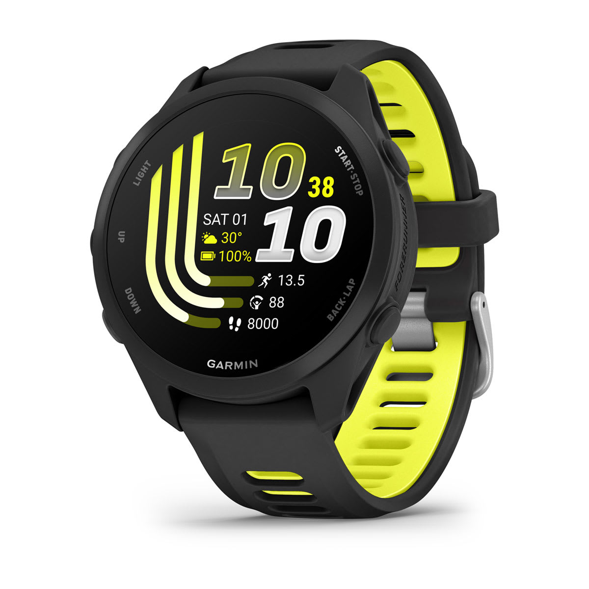 Forerunner® 170 Music Black with Black/Amp Yellow Band-1