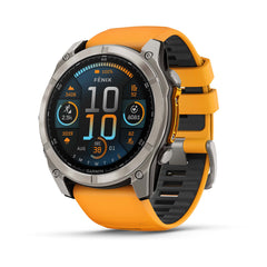 fēnix® 8 – 51 mm, AMOLED Sapphire, Titanium with Spark Orange/Graphite Band-1