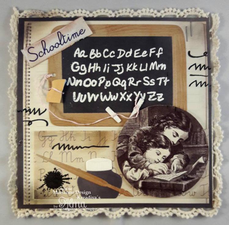 Marianne Design: Collectables Die & Stamp Set - School Slate-2