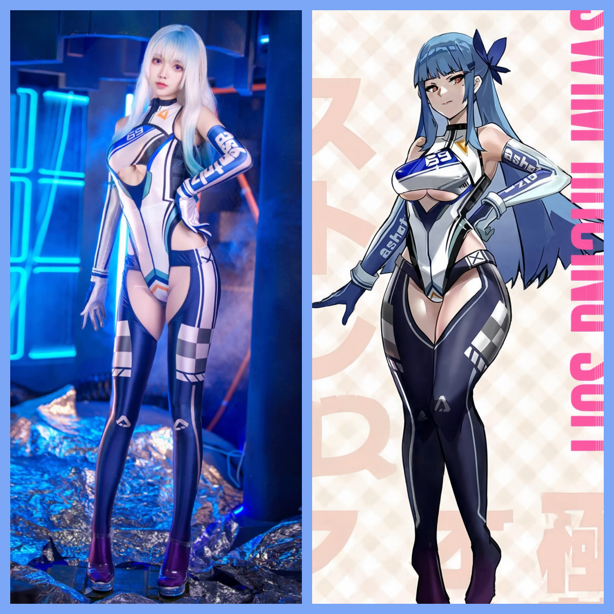 Anime Sci-fi Spandex Swimwear Racing Suit Wet Suit Race Queen Costume-1