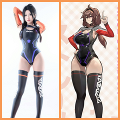 Anime Sci-fi Spandex Swimwear Racing Suit Wet Suit Race Queen Costume-1