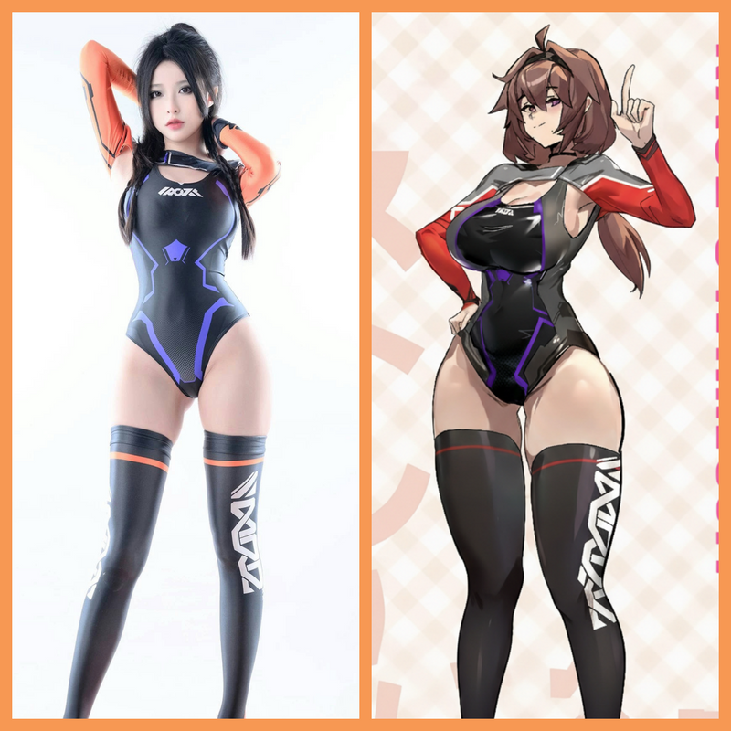 Anime Sci-fi Spandex Swimwear Racing Suit Wet Suit Race Queen Costume-1
