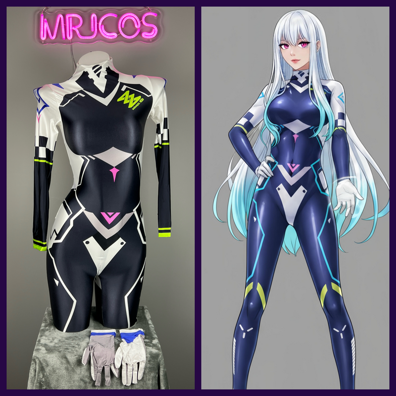 Cyberpunk Open Crotch Sci-Fi Spandex Racing Suit & Race Queen Cosplay Bodysuit-1