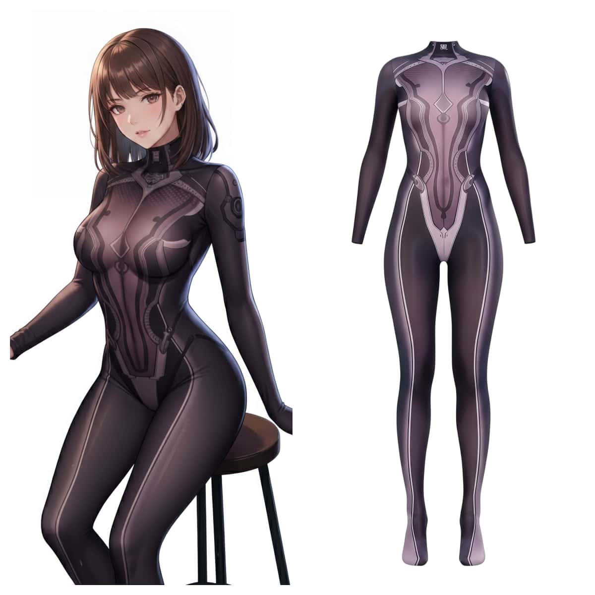 Anime Superhero Eve 10D Sheer Bodystocking - Ultra-Thin Cosplay Lingerie-1