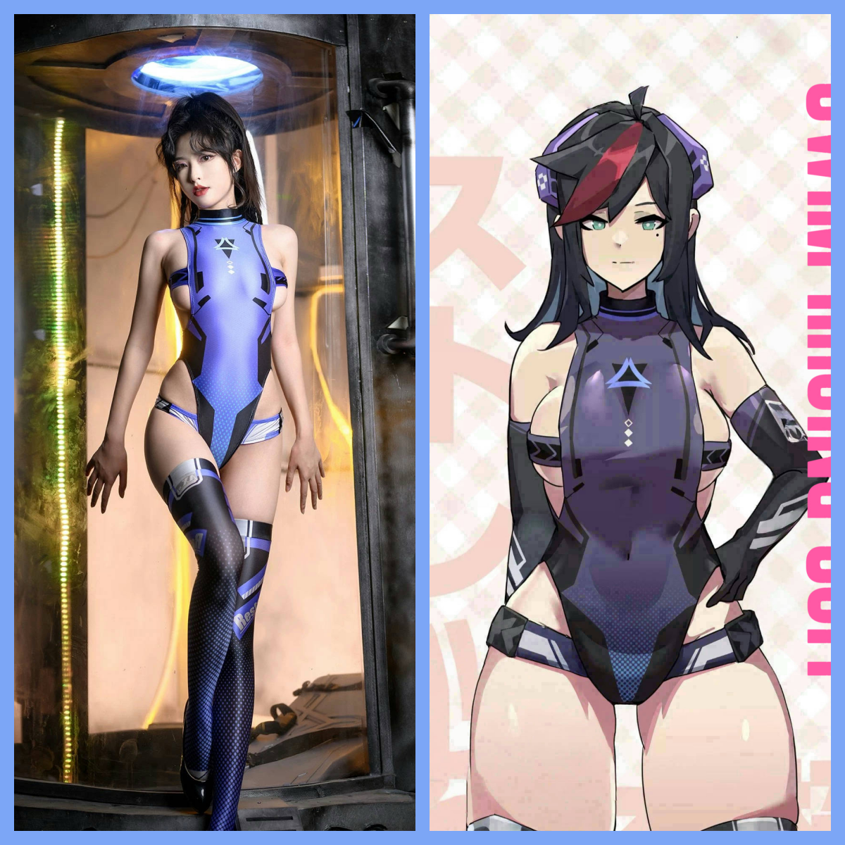Anime Sci-fi Spandex Swimwear Racing Suit Wet Suit Race Queen Costume-1