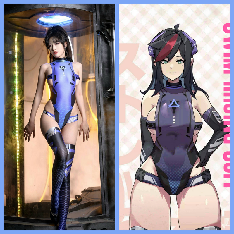Anime Sci-fi Spandex Swimwear Racing Suit Wet Suit Race Queen Costume-1