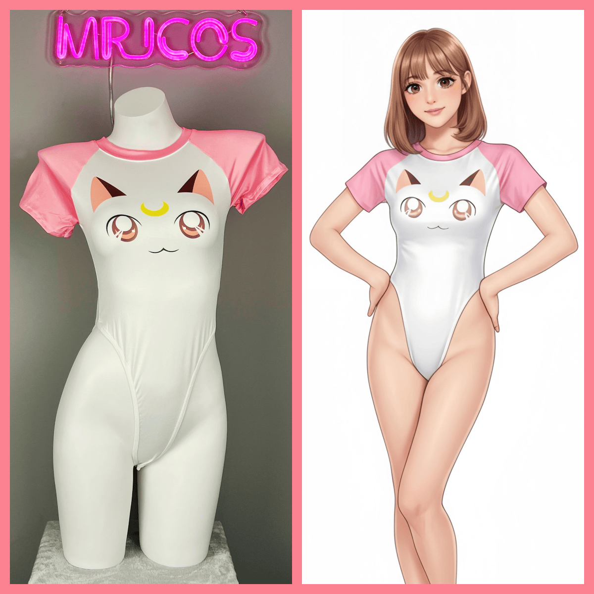 Anime Style Cosplay BodySuit Open Crotch Lingerie Costume-1