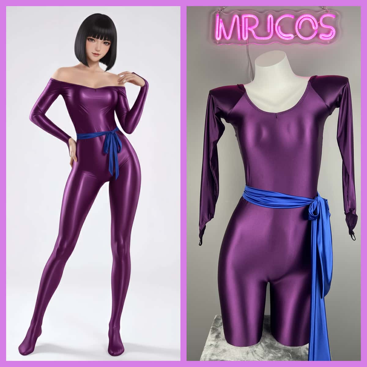 Anime Cat's Eye Cosplay Costume Spandex Full Bodysuit Jumpsuit-1