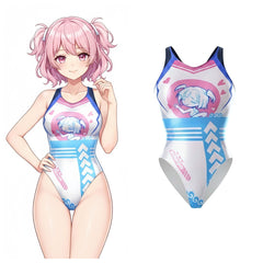 Japanese Anime Spandex Swimwear Racing Suit Wet Suit Race Queen Costume-1
