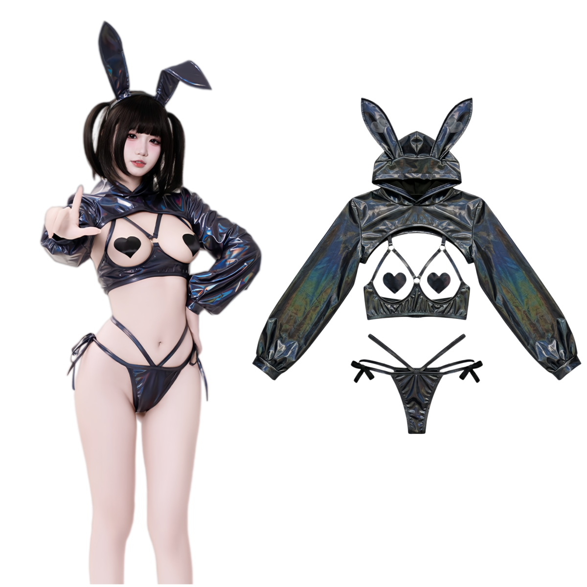 Anime Bunny Girl Style Neo Chrome Swimwear Sexy Bikini Cosplay Lingerie-1