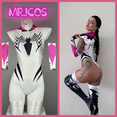 Woman Super Hero Spandex Open Crotch Cosplay Bodysuit Sexy Lingerie-1