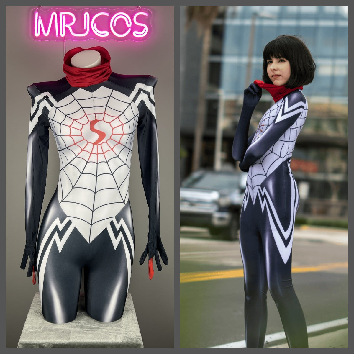 [Inventory Clearance] Super Hero Spider Cindy Cosplay Full Bodysuit Halloween Costume Zentai