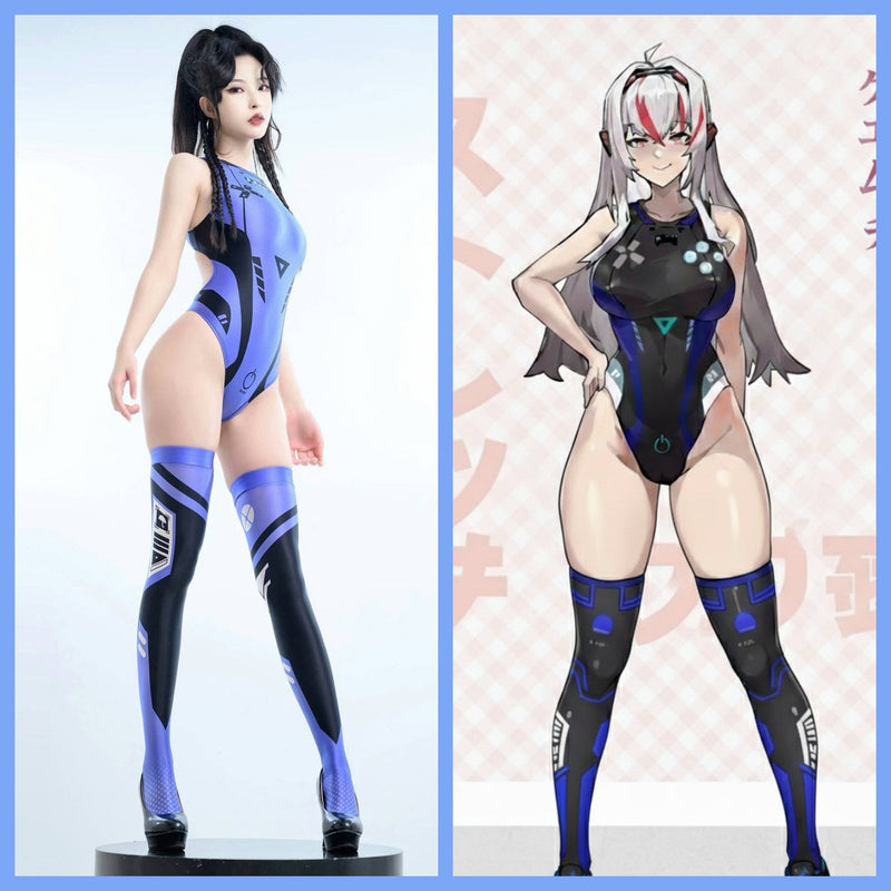 Anime Sci-fi Spandex Swimwear Racing Suit Wet Suit Race Queen Costume-1