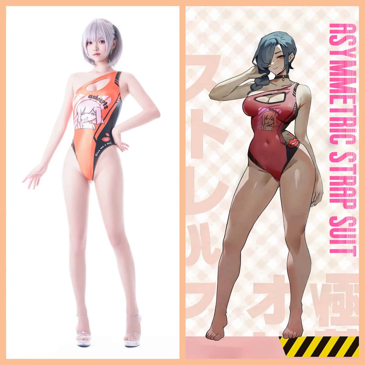 Japanese Anime Spandex Swimwear Racing Suit Wet Suit Race Queen Costume-1