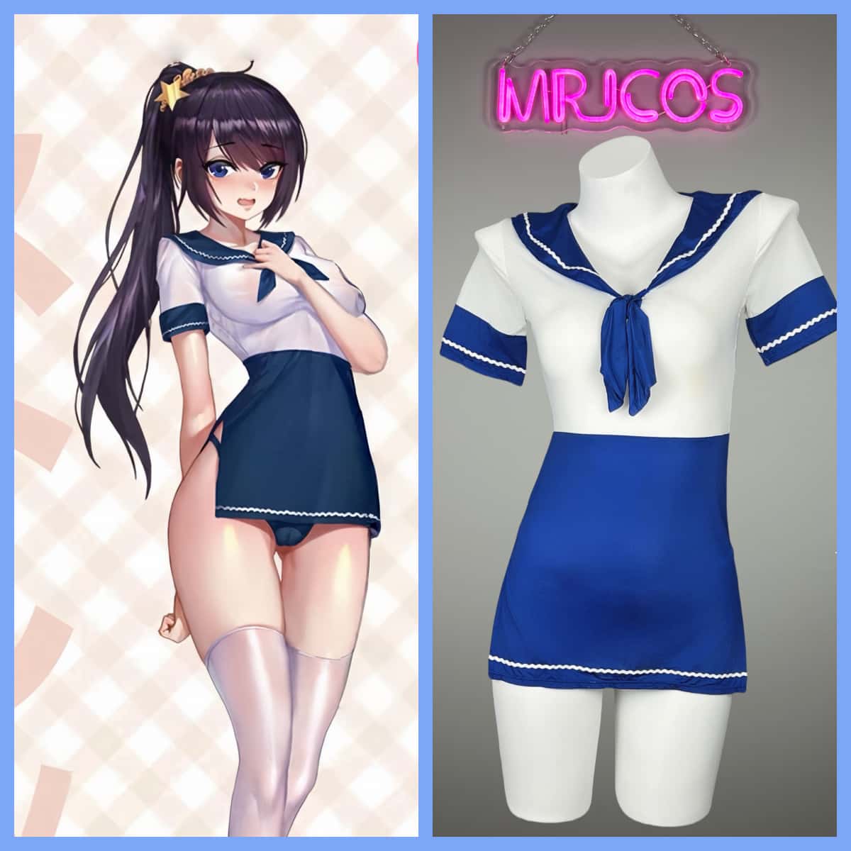 Anime Japanese JK Sailor Style Sexy Spandex Cosplay Costume Lingerie-1