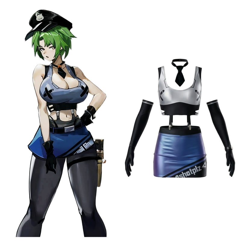 Anime Sci-fi Style Spandex Sexy Cop Cosplay Race Queen Costume Lingerie-1
