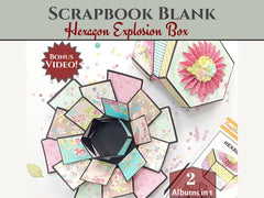 CrafTreat Scrapbook Blanks - Hexagon Explosion Box - Black & Kraft Color-1