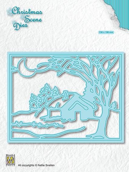 Nellie's Choice Christmas Scene Dies Moonlight Winter Night-1