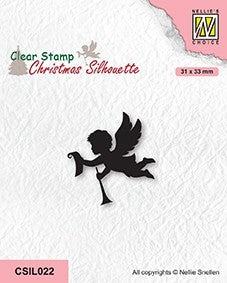 Nellie's Choice Clear Stamp Christmas Silhouette - Angel With Message-1