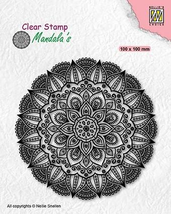 Nellie's Choice Clear Stamp Mandala Dahlia Flower-1
