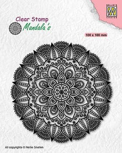 Nellie's Choice Clear Stamp Mandala Dahlia Flower-1
