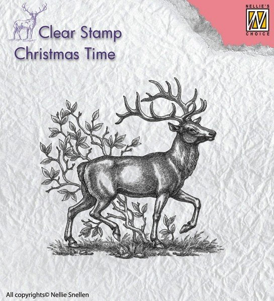 Nellie's Choice Clear Stamp Christmas Time - Reindeer-1