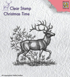 Nellie's Choice Clear Stamp Christmas Time - Reindeer-1