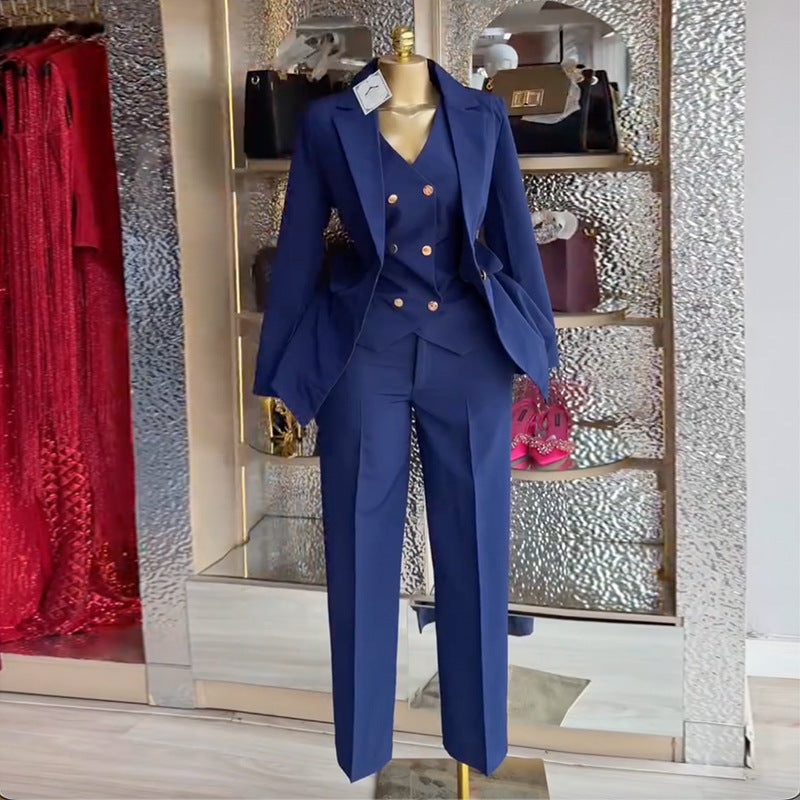 Spring Elegant Women's Solid-Color Three-Piece Set-10
