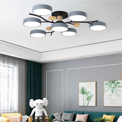Nordic Simple Log Macaron Living Room LED Ceiling Light-5