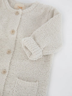 Long Sleeve Romper - Fuzzy | Ecru | 7AM-3