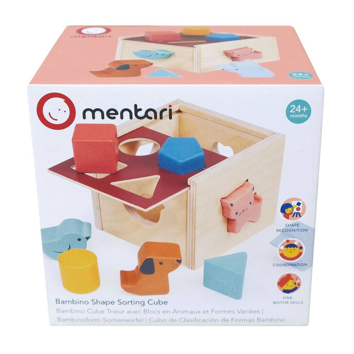 Mentari Toys - Bambino Shape Sorting Cube - Canadian Supplier - Ages 2+-4