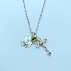 Crucifix with Clover Shaped St. Patrick Medal-1