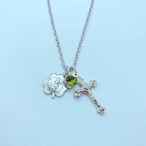 Crucifix with Clover Shaped St. Patrick Medal-1
